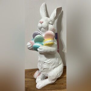 SWEET TREATS Large 14” Easter Bunny Rabbit Holding Macaroons NEW